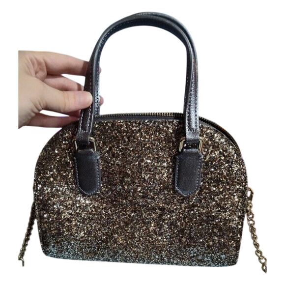 Kate Spade Mini Reiley Laurel Way Glitter Satchel crossbody Wristlet - Picture 11 of 11